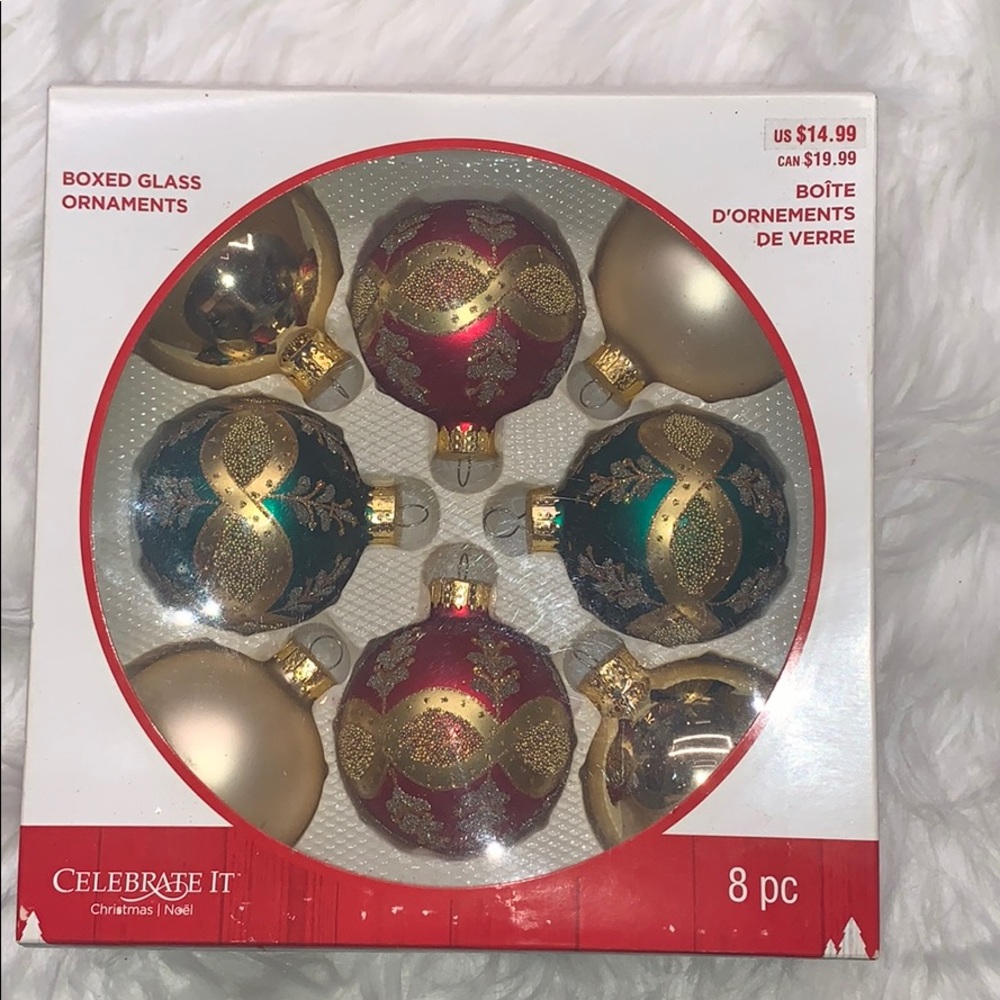 🟣 8pc Beautiful Glass Ornaments